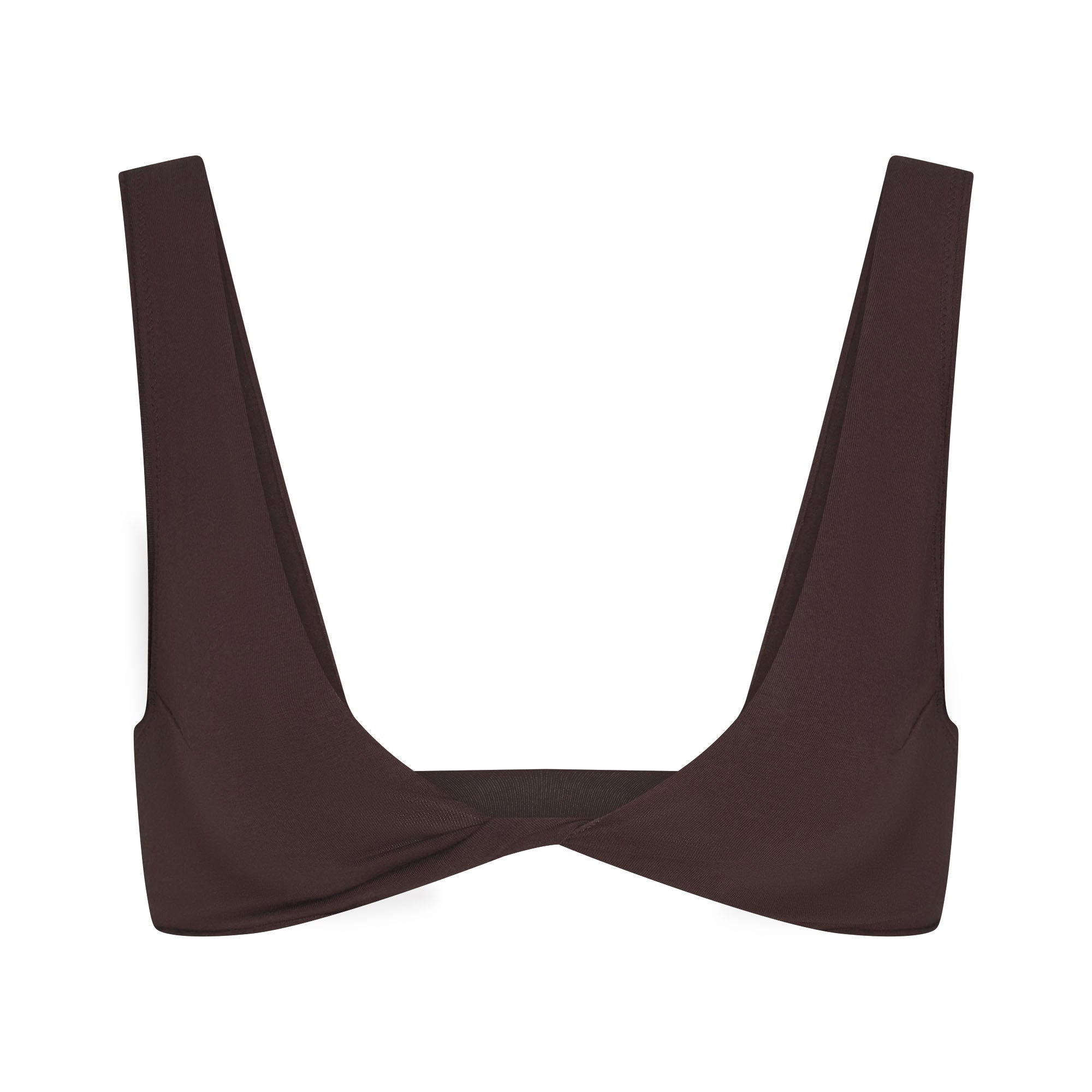 RAW EDGE COTTON MICRO PLUNGE BRALETTE | PHOENIX FLAT ON A WHITE BACKGROUND | FLT