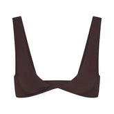 RAW EDGE COTTON MICRO PLUNGE BRALETTE | PHOENIX FLAT ON A WHITE BACKGROUND | FLT