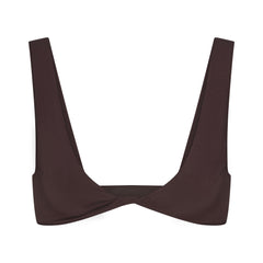 RAW EDGE COTTON MICRO PLUNGE BRALETTE | PHOENIX FLAT ON A WHITE BACKGROUND | FLT