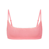 LIGHTWEIGHT COTTON POINTELLE SCOOP BRALETTE | MELON TONAL FLAT ON A WHITE BACKGROUND | FLT