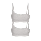 COTTON JERSEY MATERNITY NURSING SCOOP BRALETTE 2-PACK | LIGHT HEATHER GREY FLAT ON A WHITE BACKGROUND | FLT