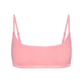 LIGHTWEIGHT COTTON LOGO PICOT SCOOP BRALETTE | MELON TONAL FLAT ON A WHITE BACKGROUND | FLT