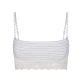 LIGHTWEIGHT COTTON STRAIGHT NECK BRALETTE | AIRSPACE LAGUNA STRIPE FLAT ON A WHITE BACKGROUND | FLT