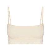 LIGHTWEIGHT COTTON STRAIGHT NECK BRALETTE | BUTTER TONAL FLAT ON A WHITE BACKGROUND | FLT