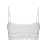LIGHTWEIGHT COTTON STRAIGHT NECK BRALETTE | SNOW FLAT ON A WHITE BACKGROUND | FLT