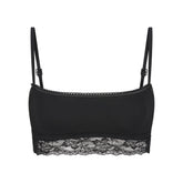 LIGHTWEIGHT COTTON STRAIGHT NECK BRALETTE | SOOT TONAL FLAT ON A WHITE BACKGROUND | FLT