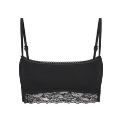 LIGHTWEIGHT COTTON STRAIGHT NECK BRALETTE | SOOT TONAL FLAT ON A WHITE BACKGROUND | FLT
