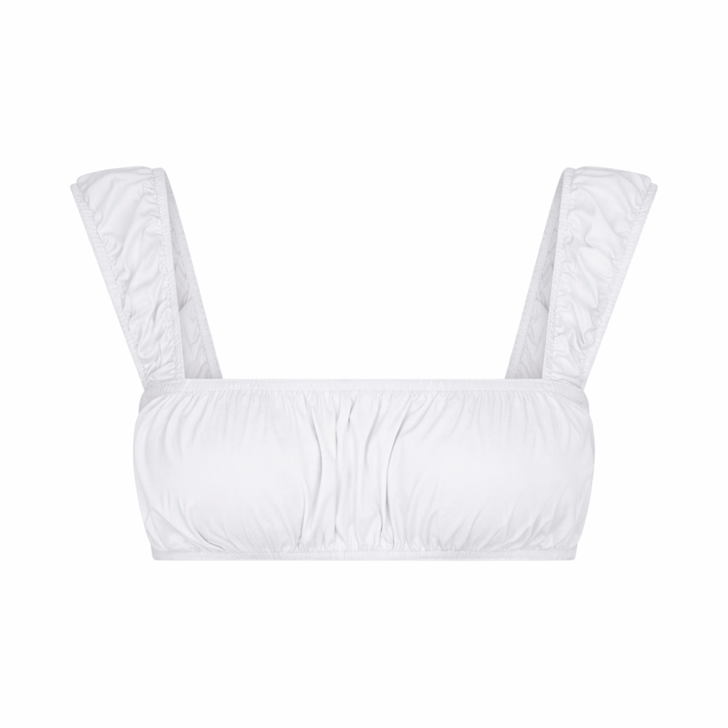 COTTON POPLIN BRALETTE | SNOW FLAT ON A WHITE BACKGROUND | FLT