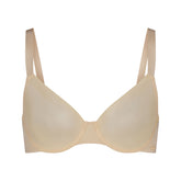 NO SHOW UNLINED DEMI BRA | SAND (DEMI BRAS) LAYS FLAT ON A WHITE BACKGROUND | FLT