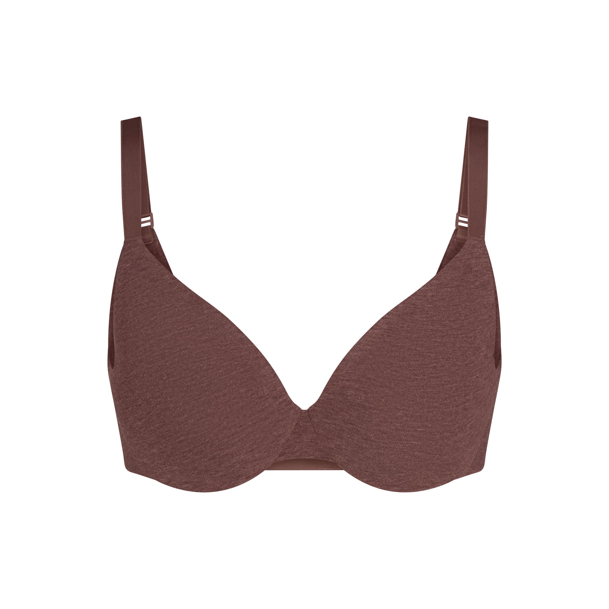 EVERYDAY COTTON FULL COVERAGE BRA | COCOA HEATHER FLAT ON A WHITE BACKGROUND | FLT