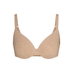 EVERYDAY COTTON FULL COVERAGE BRA | CLAY HEATHER FLAT ON A WHITE BACKGROUND | FLT