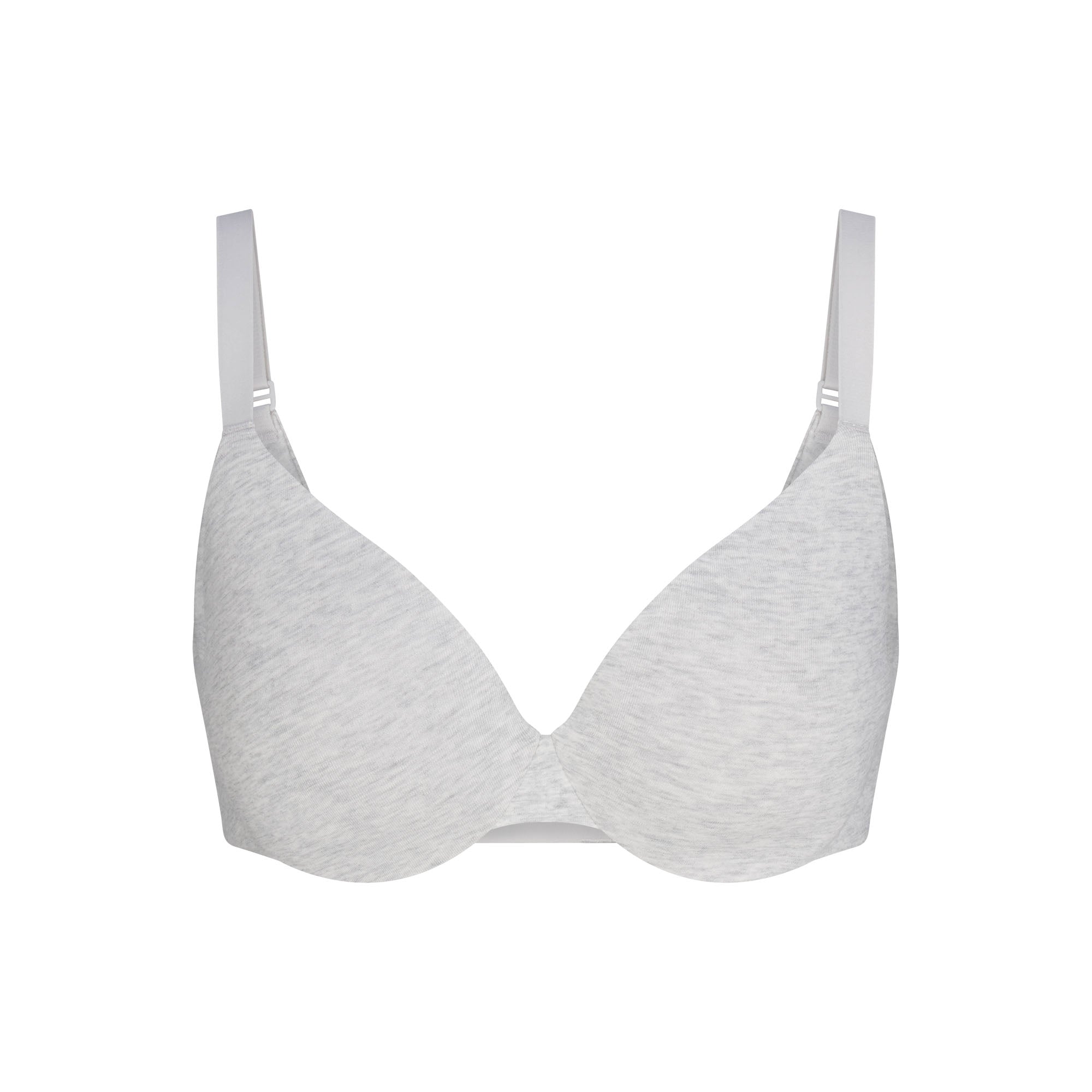 EVERYDAY COTTON FULL COVERAGE BRA | LIGHT HEATHER GREY FLAT ON A WHITE BACKGROUND | FLT