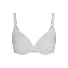 EVERYDAY COTTON FULL COVERAGE BRA | LIGHT HEATHER GREY FLAT ON A WHITE BACKGROUND | FLT