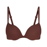 SKIMS ULTIMATE TEARDROP T-SHIRT BRA | COCOA FLAT ON A WHITE BACKGROUND | FLT