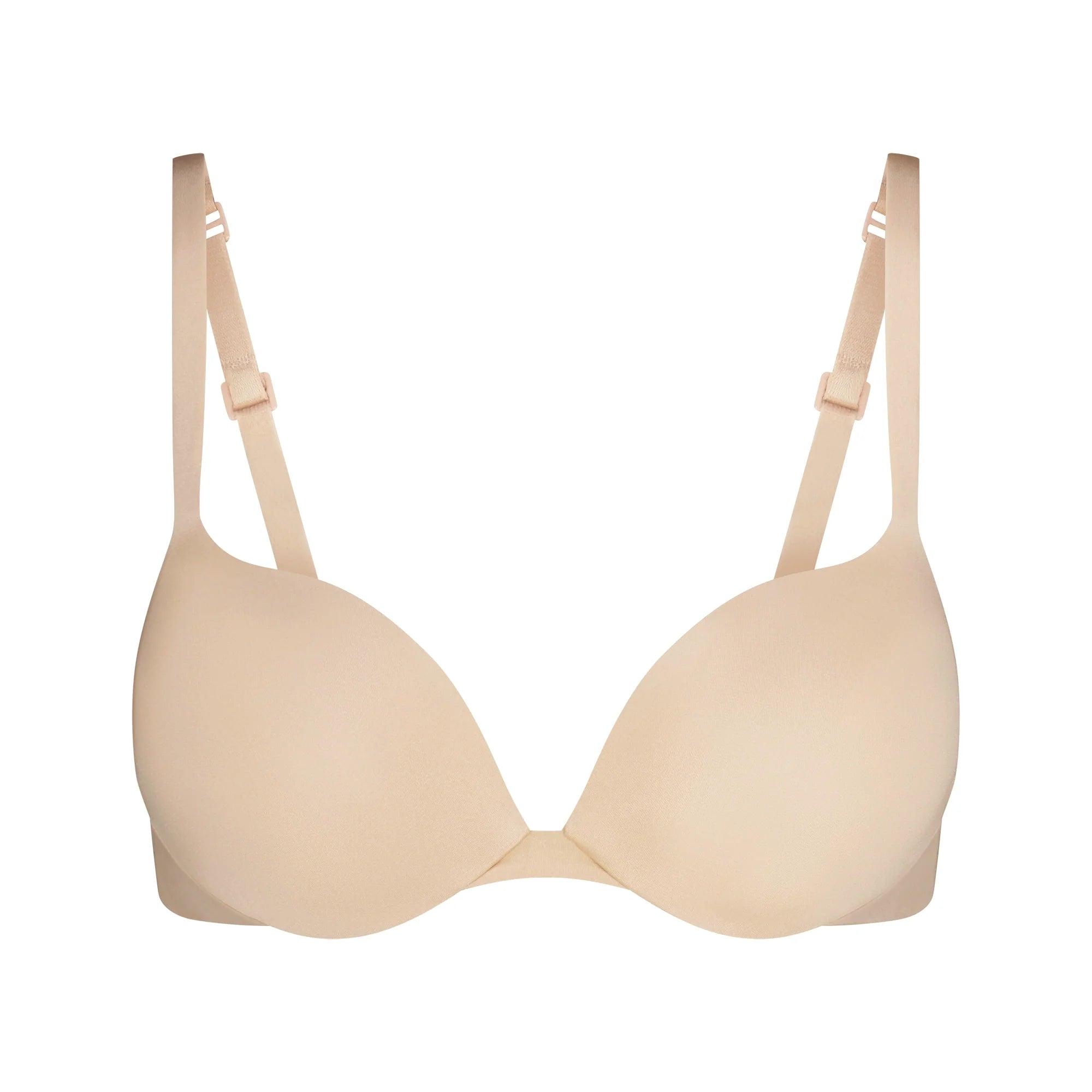 SKIMS ULTIMATE TEARDROP T-SHIRT BRA | SAND FLAT ON A WHITE BACKGROUND | FLT