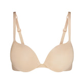 SKIMS ULTIMATE TEARDROP T-SHIRT BRA | SAND FLAT ON A WHITE BACKGROUND | FLT