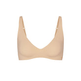 NAKED PLUNGE BRALETTE | CLAY (PLUNGE BRALETTES) LAYS FLAT ON A WHITE BACKGROUND | FLT