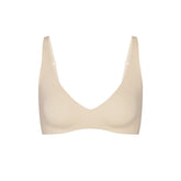 NAKED PLUNGE BRALETTE | SAND (PLUNGE BRALETTES) LAYS FLAT ON A WHITE BACKGROUND | FLT
