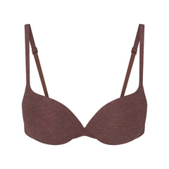 EVERYDAY COTTON ULTIMATE TEARDROP PUSH-UP BRA | COCOA HEATHER FLAT ON A WHITE BACKGROUND | FLT