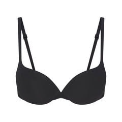 EVERYDAY COTTON ULTIMATE TEARDROP PUSH-UP BRA | ONYX FLAT ON A WHITE BACKGROUND | FLT