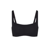 NAKED SCOOP BRALETTE | ONYX (SCOOP BRALETTES) LAYS FLAT ON A WHITE BACKGROUND | FLT