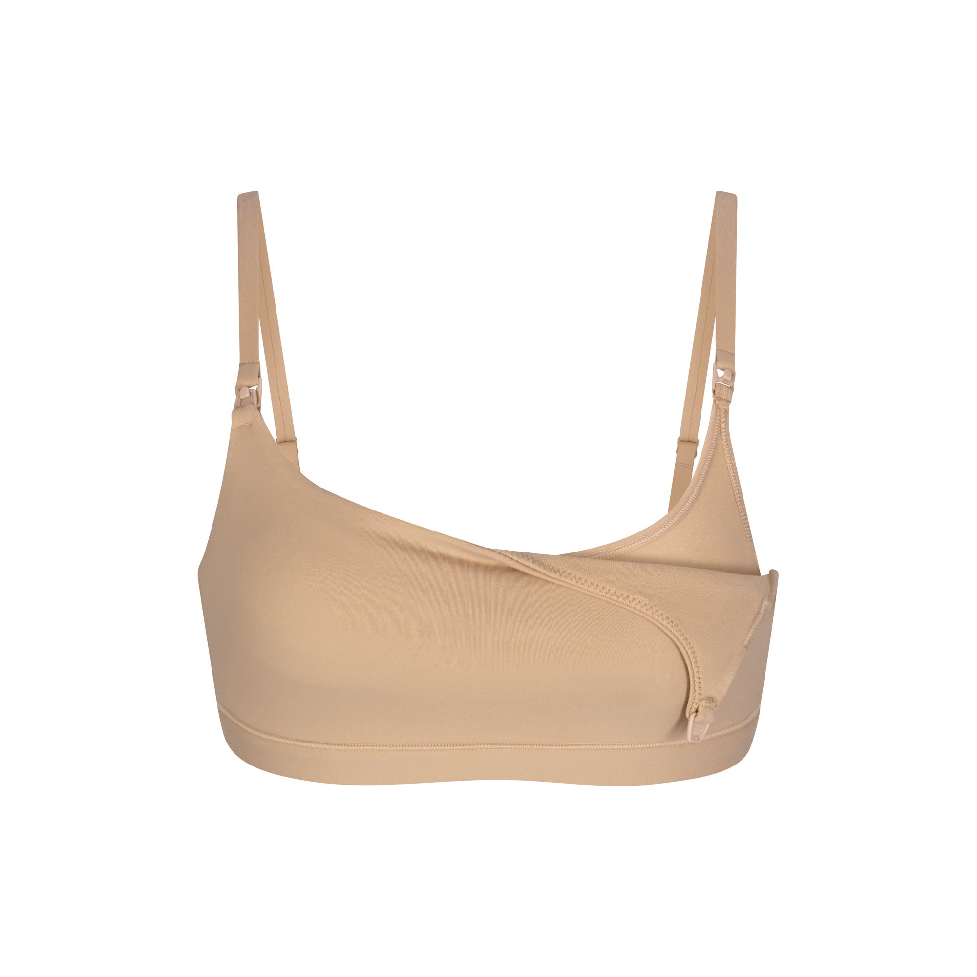 FITS EVERYBODY MATERNITY PUMPING SCOOP BRALETTE | CLAY (MATERNITY BRALETTES) LAYS FLAT ON A WHITE BACKGROUND | FLT
