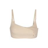 FITS EVERYBODY MATERNITY PUMPING SCOOP BRALETTE | SAND (MATERNITY BRALETTES) LAYS FLAT ON A WHITE BACKGROUND | FLT