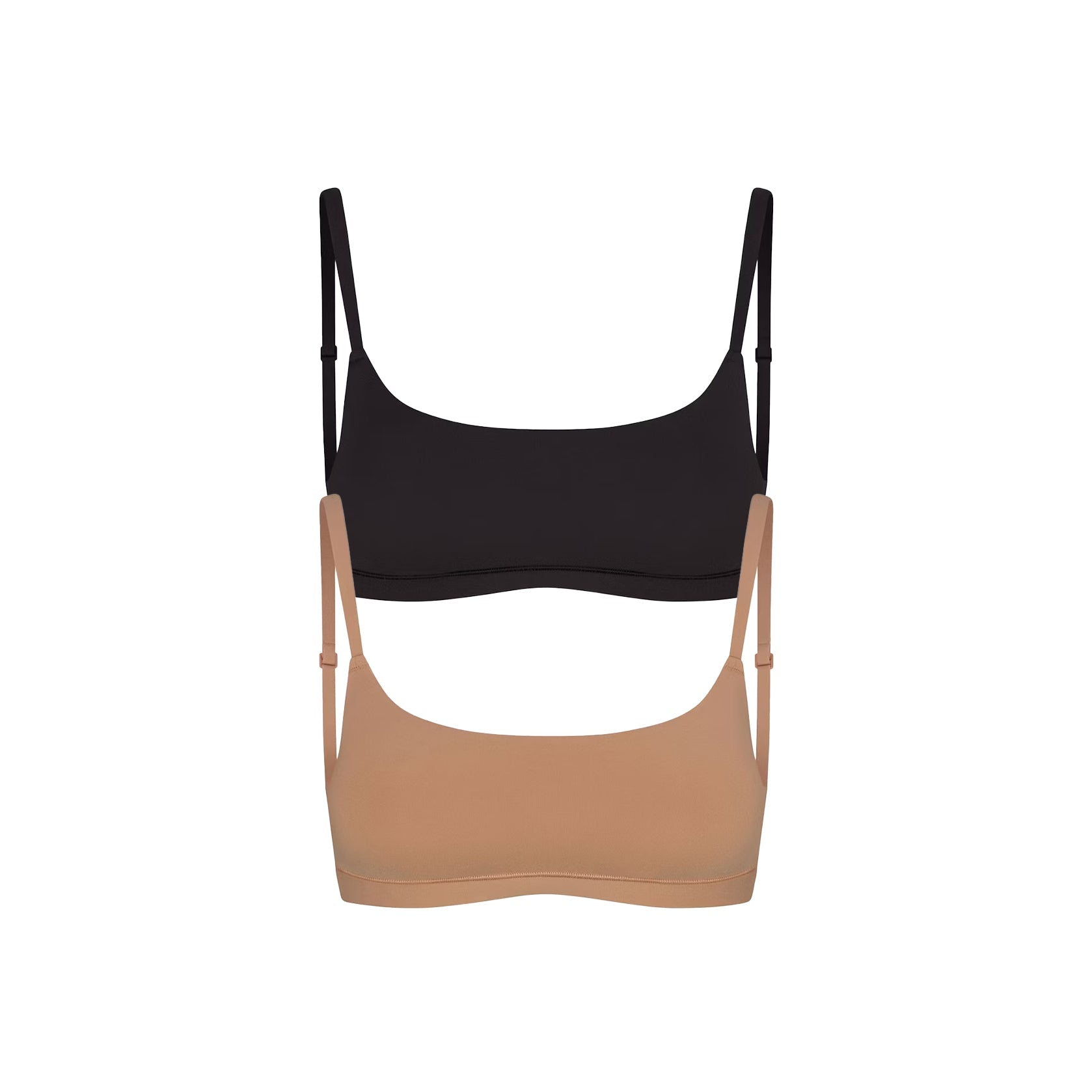 FITS EVERYBODY SCOOP BRALETTE 2-PACK | SIENNA AND ONYX FLAT ON A WHITE BACKGROUND | FLT