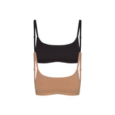 FITS EVERYBODY SCOOP BRALETTE 2-PACK | SIENNA AND ONYX FLAT ON A WHITE BACKGROUND | FLT