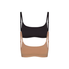 FITS EVERYBODY SCOOP BRALETTE 2-PACK | SIENNA AND ONYX FLAT ON A WHITE BACKGROUND | FLT