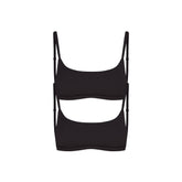 FITS EVERYBODY SCOOP BRALETTE 2-PACK | ONYX FLAT ON A WHITE BACKGROUND | FLT