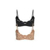 FITS EVERYBODY LACE SCOOP BRALETTE 2-PACK | ONYX AND SKETCHED HEARTS FLAT ON A WHITE BACKGROUND | FLT