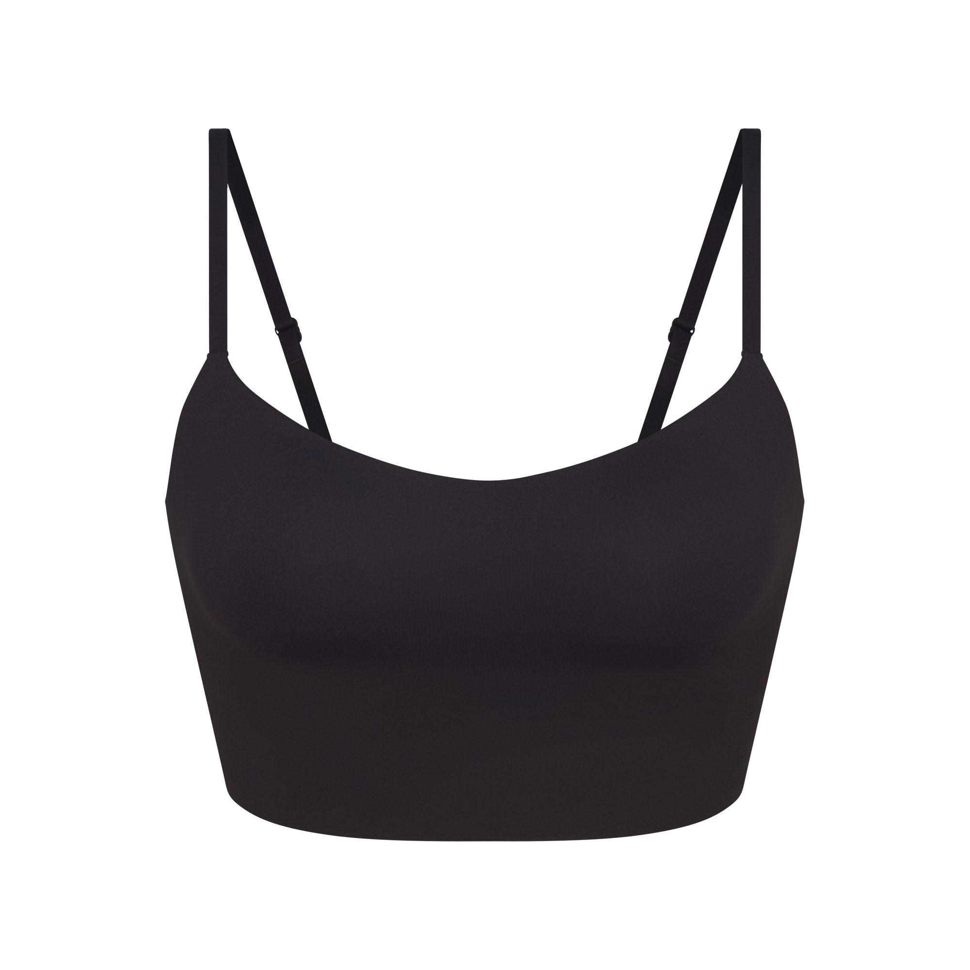 NikeSKIMS MATTE CAMI BRA TOP | OBSIDIAN FLAT ON A WHITE BACKGROUND | FLT