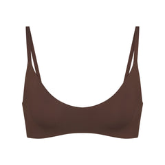 NikeSKIMS MATTE MICRO SCOOP BRA | DARK SEPIA FLAT ON A WHITE BACKGROUND | FLT