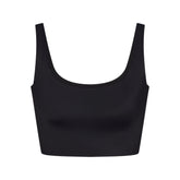 NikeSKIMS SHINE SCOOP NECK BRA TOP | OBSIDIAN FLAT ON A WHITE BACKGROUND | FLT