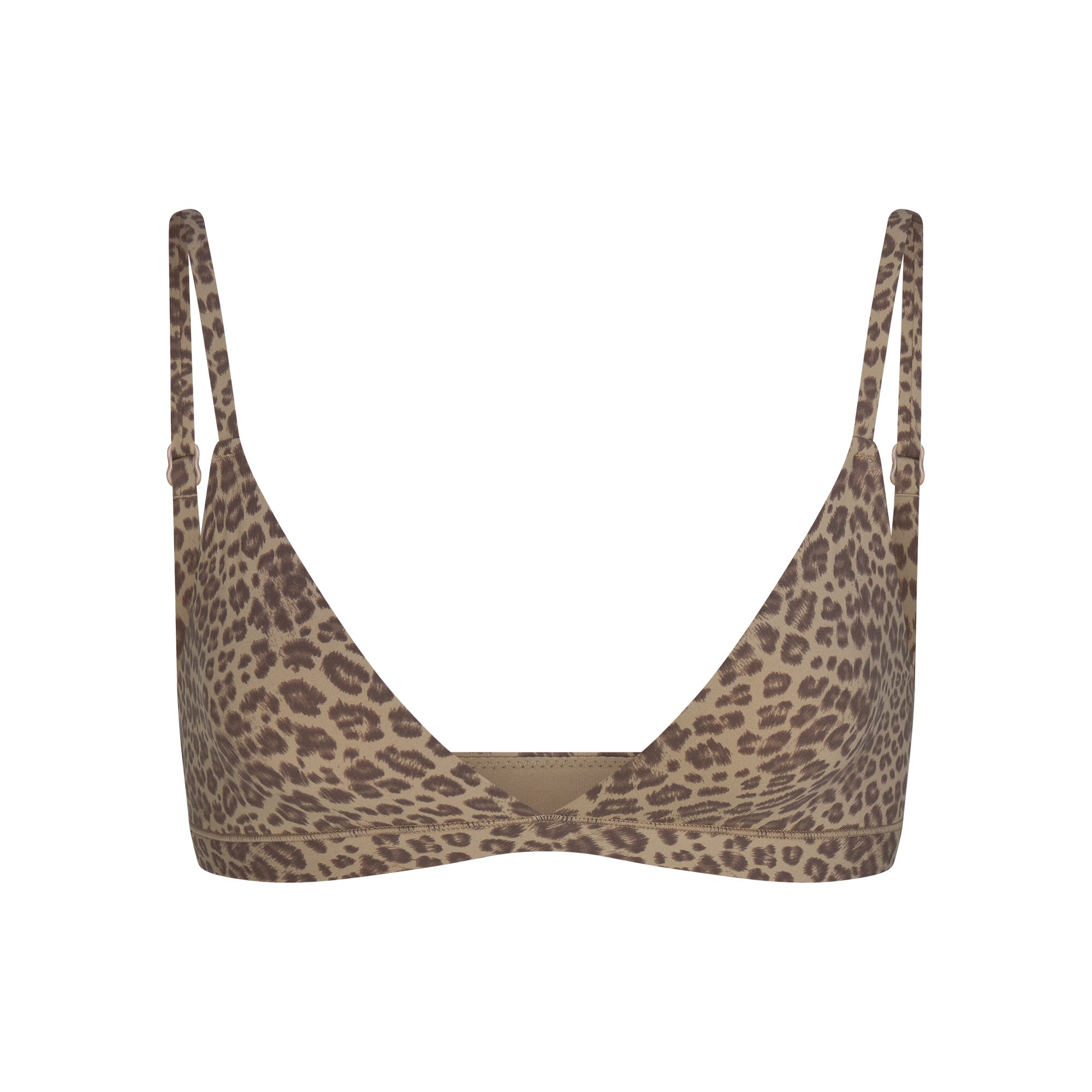 FITS EVERYBODY TRIANGLE BRALETTE | DESERT LEOPARD INK PRINT & LAYS FLAT ON A WHITE BACKGROUND | FLT