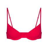 EVERYDAY COTTON UNLINED DEMI BRA | CARMINE FLAT ON A WHITE BACKGROUND | FLT