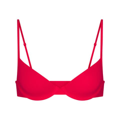 EVERYDAY COTTON UNLINED DEMI BRA | CARMINE FLAT ON A WHITE BACKGROUND | FLT