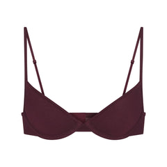 EVERYDAY COTTON UNLINED DEMI BRA | CURRANT FLAT ON A WHITE BACKGROUND | FLT