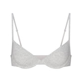 EVERYDAY COTTON UNLINED DEMI BRA | LIGHT HEATHER GREY FLAT ON A WHITE BACKGROUND | FLT