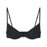 EVERYDAY COTTON UNLINED DEMI BRA | ONYX FLAT ON A WHITE BACKGROUND | FLT