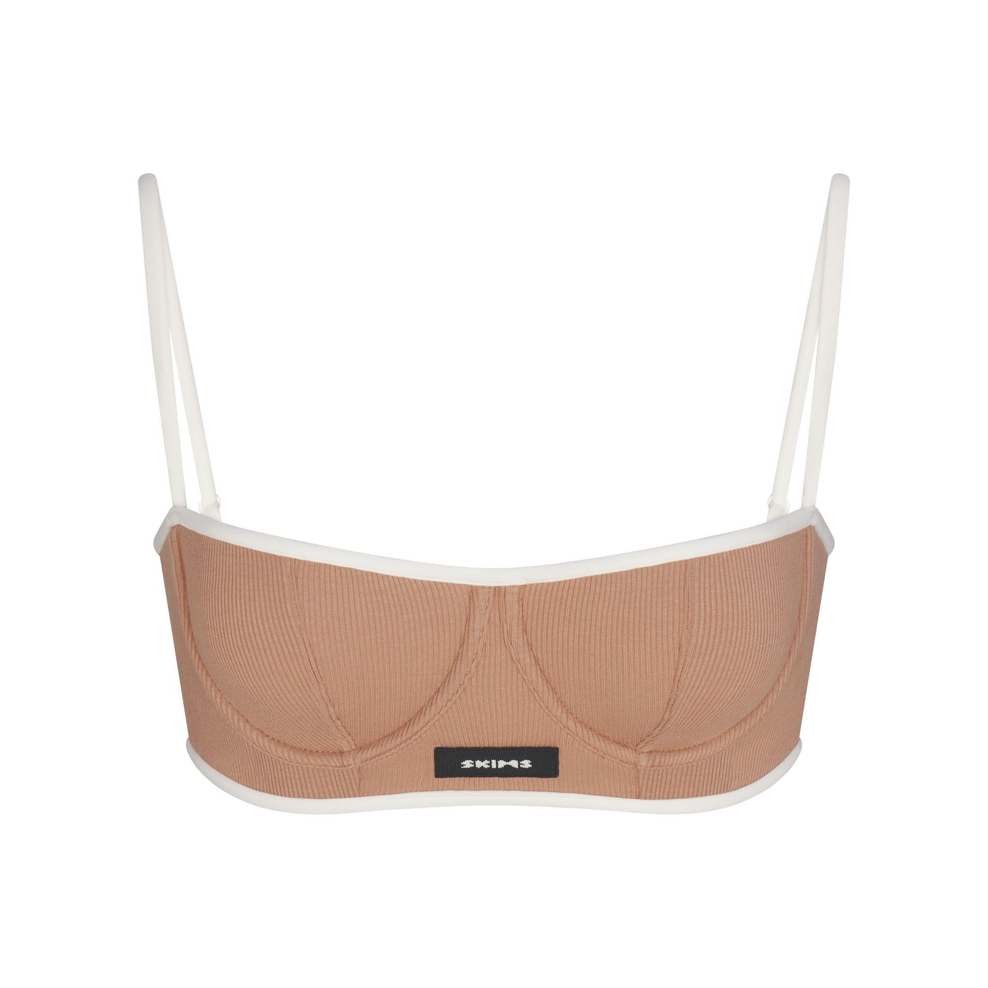 COTTON RIB BALCONETTE BRA | SIENNA CONTRAST FLAT ON A WHITE BACKGROUND | FLT