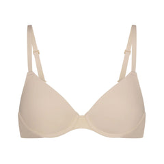 FITS EVERYBODY T-SHIRT BRA | SAND (DEMI BRAS) LAYS FLAT ON A WHITE BACKGROUND | FLT