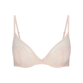 SKIMS LACE UNLINED DEMI BRA | PRIMROSE FLAT ON A WHITE BACKGROUND | FLT