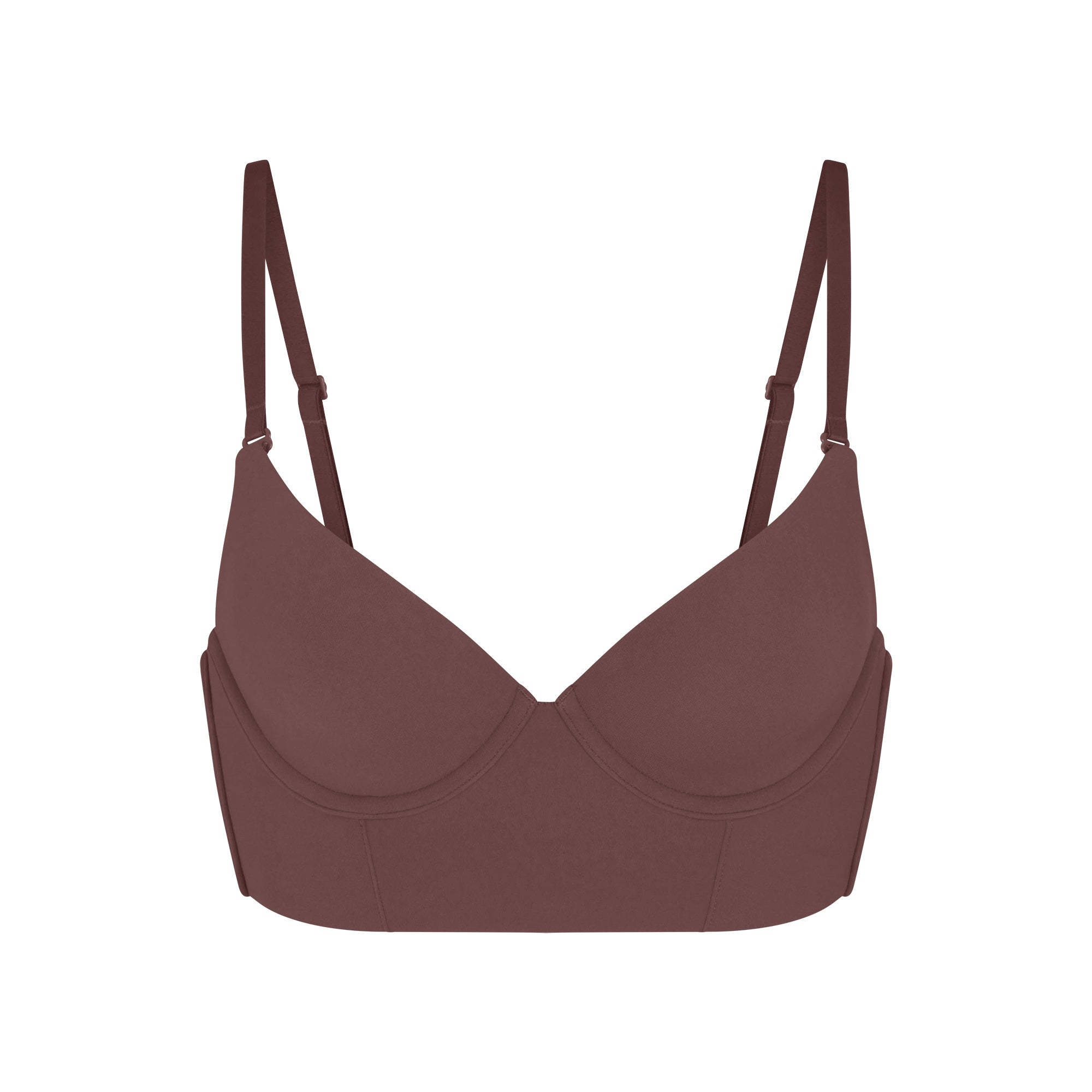 FITS EVERYBODY LOW BACK LONGLINE BRA | COCOA FLAT ON A WHITE BACKGROUND | FLT