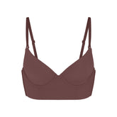 FITS EVERYBODY LOW BACK LONGLINE BRA | COCOA FLAT ON A WHITE BACKGROUND | FLT