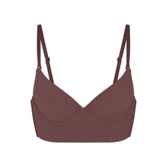 FITS EVERYBODY LOW BACK LONGLINE BRA | COCOA FLAT ON A WHITE BACKGROUND | FLT