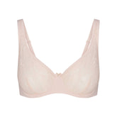 SKIMS LACE UNLINED MINIMIZER BRA | PRIMROSE FLAT ON A WHITE BACKGROUND | FLT