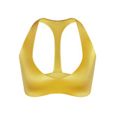 NikeSKIMS SATIN SHINE PLUNGE T-BACK BRA | CITRINE & LAYS FLAT ON A WHITE BACKGROUND | FLT