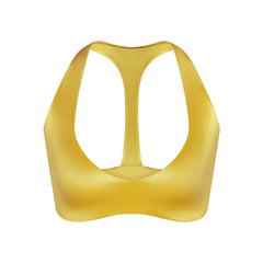 NikeSKIMS SATIN SHINE PLUNGE T-BACK BRA | CITRINE & LAYS FLAT ON A WHITE BACKGROUND | FLT